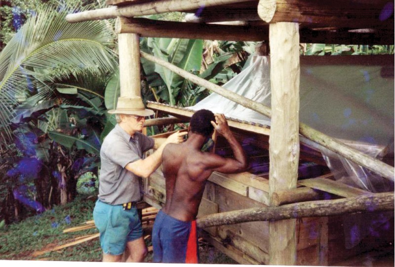 Gordon O’Toole teaching a Mouk man Gordon O’Toole teaching a Mouk man