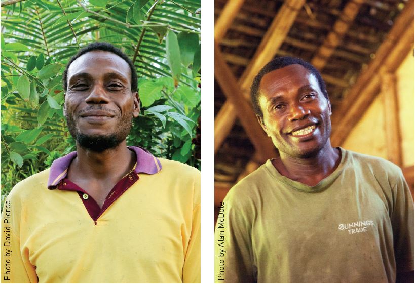 Left: Jaret of the Lusi; Right: Patrick, Mouk church deacon and literacy teacher Left: Jaret of the Lusi; Right: Patrick, Mouk church deacon and literacy teacher