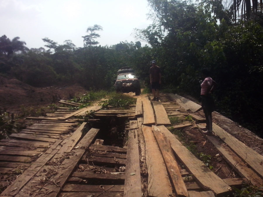 bridge, broken, out, drained