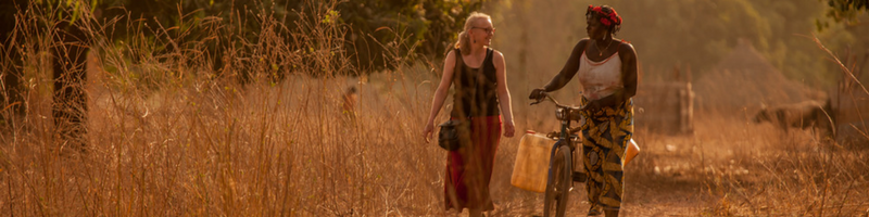 Two women in a field